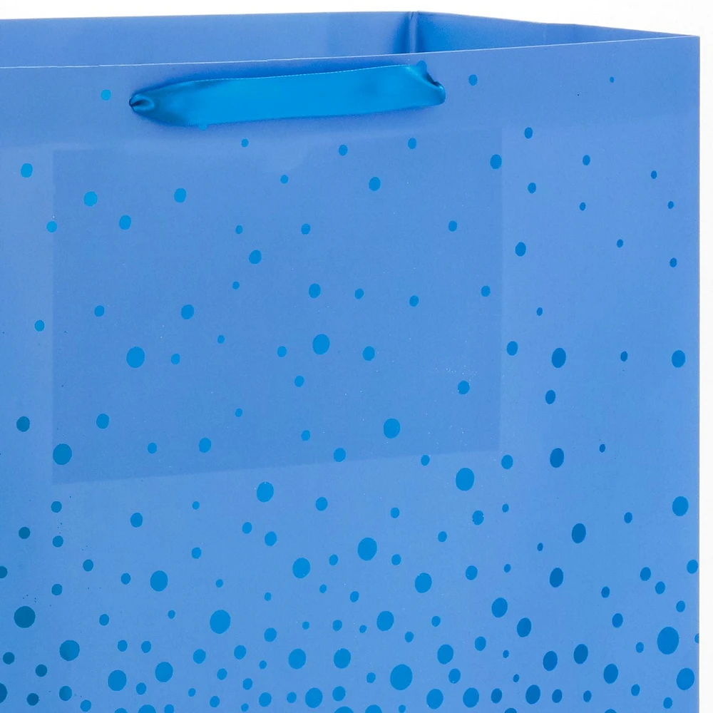Hallmark 20" Gift Bag–Blue Foil Ombré Dots