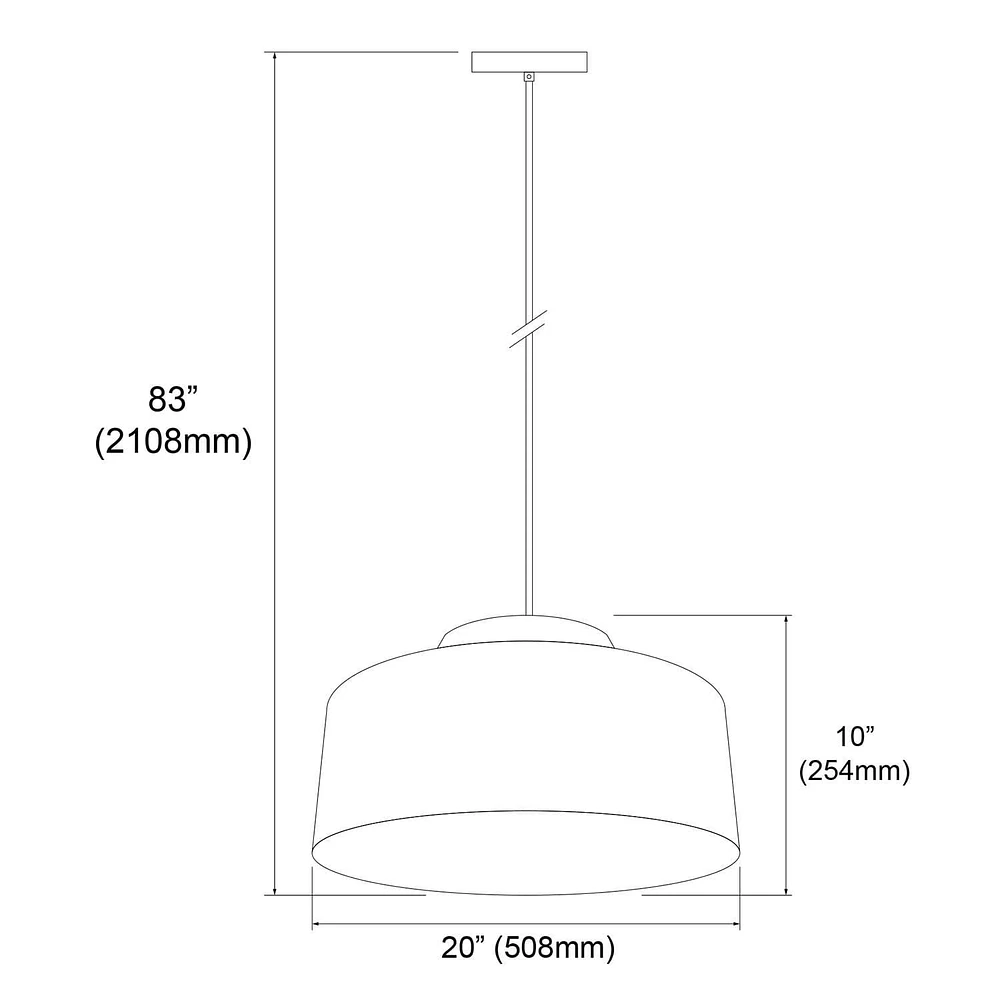 Dainolite KUP-201P-WH White Pendant