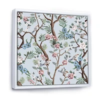 Designart Chinoiserie Aux Oiseaux Et Pivoines X ART MURAL À CADRE FLOTTÉ