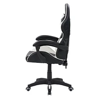 CorLiving Ravagers Vinyl PVC Fabric Ergonomic Adjustable Height Gaming Chair for Adults - High Back Computer Chair, Gamer and Video Game Chair