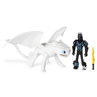 DreamWorks Dragons, Lightfury and Hiccup, Dragon with Armored Viking Figure, for Kids Aged 4 and Up