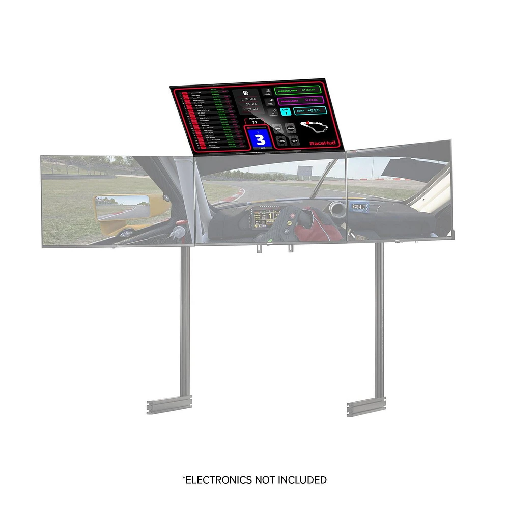 NEXT LEVEL RACING® ELITE FREESTANDING OVERHEAD / QUAD MONITOR STAND ADD-ON- BLACK EDITION [NLR-E038]