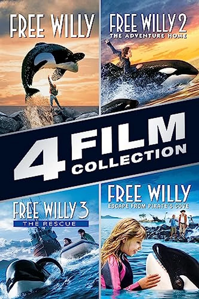 4 Film Favorites: Free Willy Collection - Free Willy / Free Willy 2: The Adventure Home / Free Willy 3: The Rescue / Free Willy: Escape From Pirate's Cove (Bilingual)