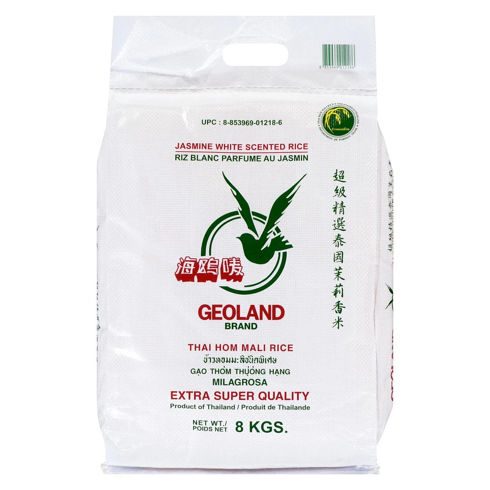 Geoland Jasmine White Scented Rice 8kg, 8kg