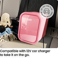 Mini-réfrigérateur portable ICEMAN avec 6 canettes de 355 ml (12 oz), refroidit et chauffe, prise pour voiture incluse - Rose, Nouveau