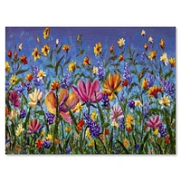 Designart Marguerites et fleurs sauvages dans le champ de jardin d'été I Art mural sur toile