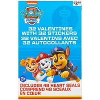 Paw Patrol Valentine Cards with Stickers, Multi-Colored, 32 Count