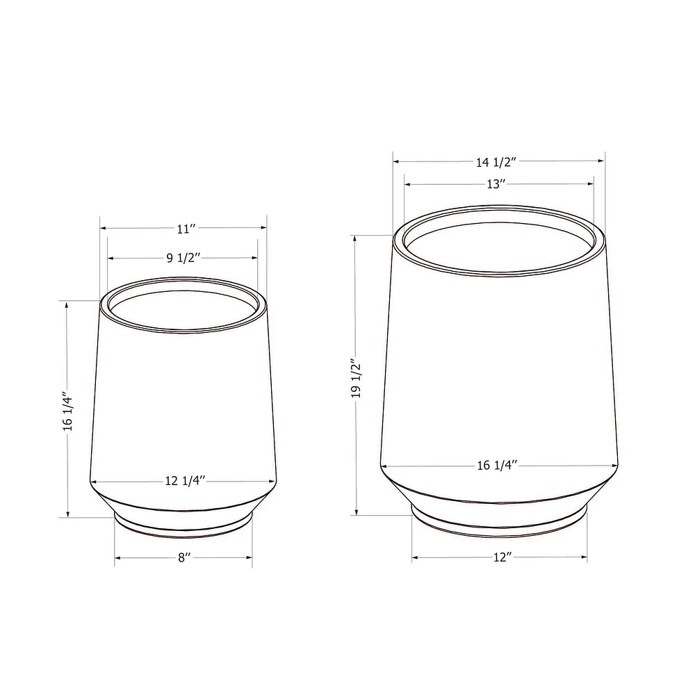 Dalya Set of 2 Planters Greige