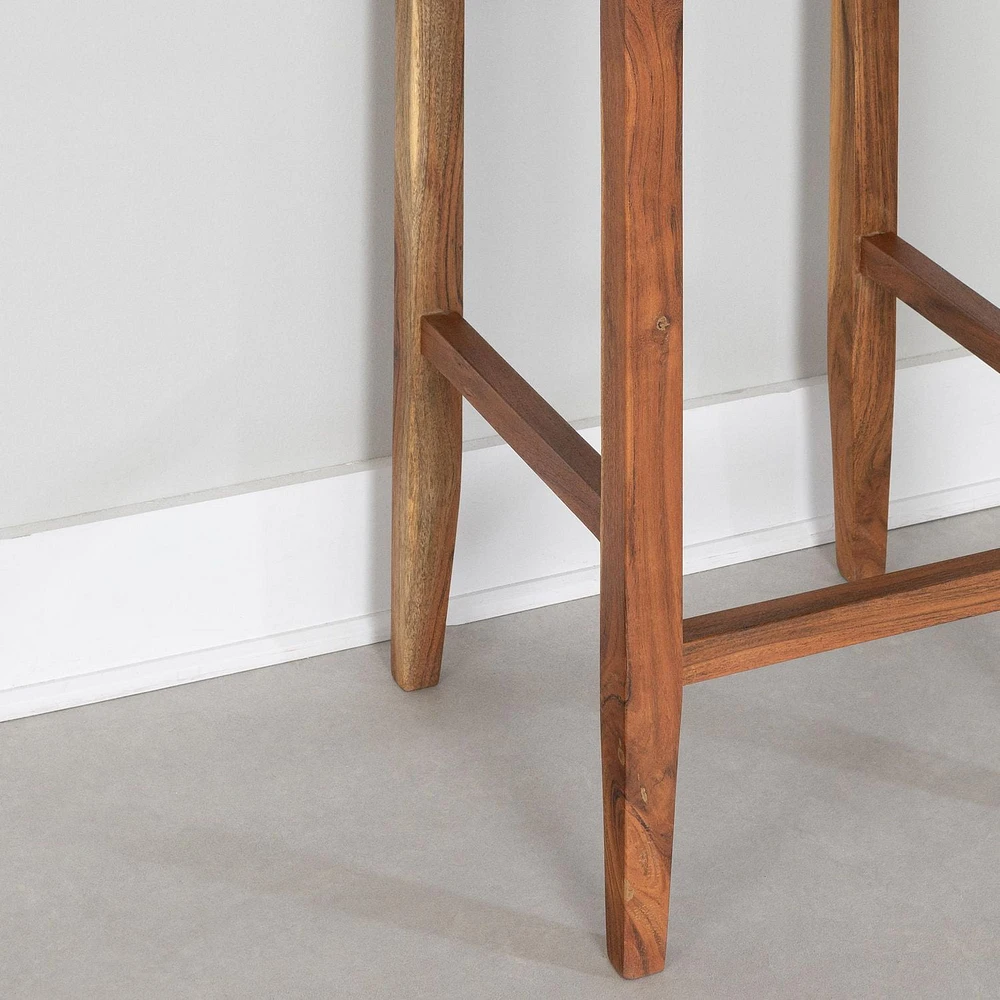 Lot de 2 tabourets en cuir tressé de la collection Balka South Shore