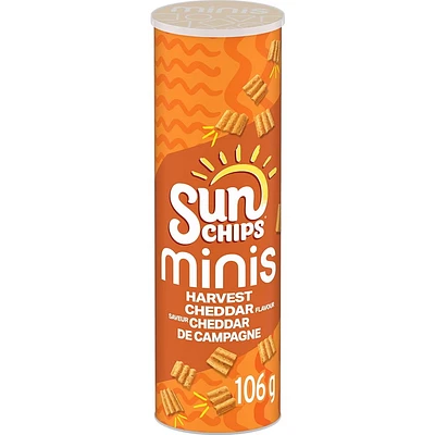 SunChips Minis Harvest Cheddar Flavour Multigrain Snacks, 106 g.
