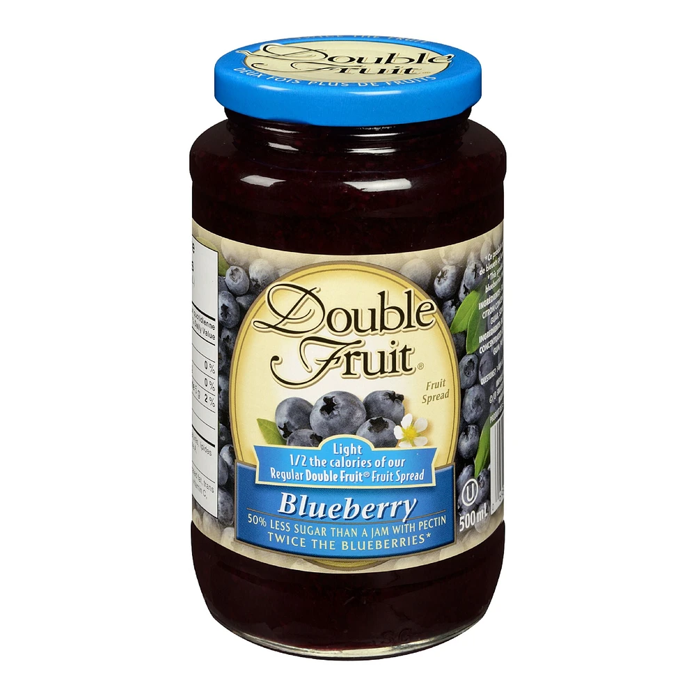 Double Fruit Light Blueberry Fruit Spread 500mL, 500 mL