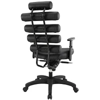 Chaise de bureau Argo pivotante en simili cuir, coussin enroulé le long du dossier
