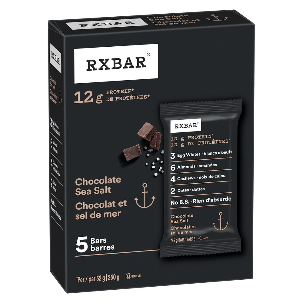 Barres protéinées RXBAR® Chocolat et sel de mer 5 x 52 g RX CHOC SSLT BAR - FRENCH