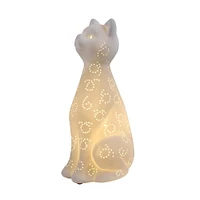 Lampe de table lumineuse Simple Designs en porcelaine en forme de chat Kitty Cat