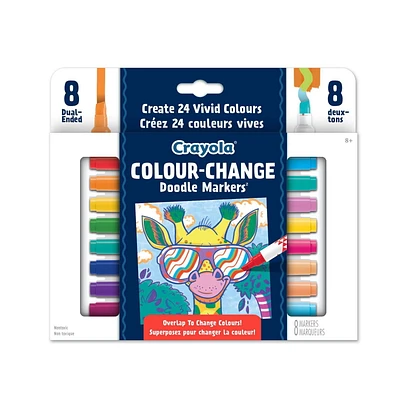 Crayola Colour-Change Doodle Markers, 8 Count, Colour changing markers