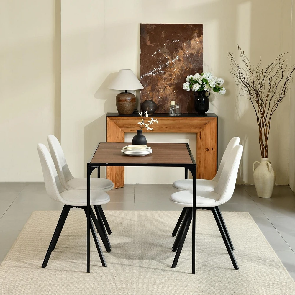 Homy Casa 47 Inch Rectangle Dining Table Desk with Manufactured Wood Metal Legs for Dining Room Home Office Kitchen Bistro