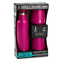 TAL Acier Inoxydable Isole a Double Paroi Merlot & Golebets, Ensemble De 3