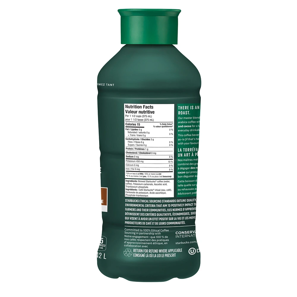 Starbucks Café Glacé Torréfaction Moyenne Sans Sucre 1.42 L, Bouteille 1.42L