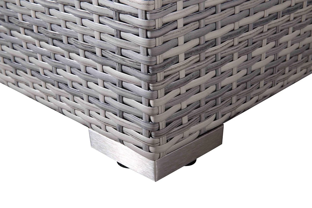 Velago Ensemble Sectionnel Complet en Osier Toutes Saisons Fresco, 8 Pièces, Gris Clair