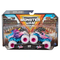 Monster Jam, Monster trucks officiels en métal moulé Sparkle Smash Vs. Sparkle Smash, échelle 1:64, jouets pour garçons à partir de 3 ans