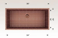 American Imaginations 27-in. W CSA Approved Copper Kitchen Sink With 1 Bowl And 16 Gauge AI-29186