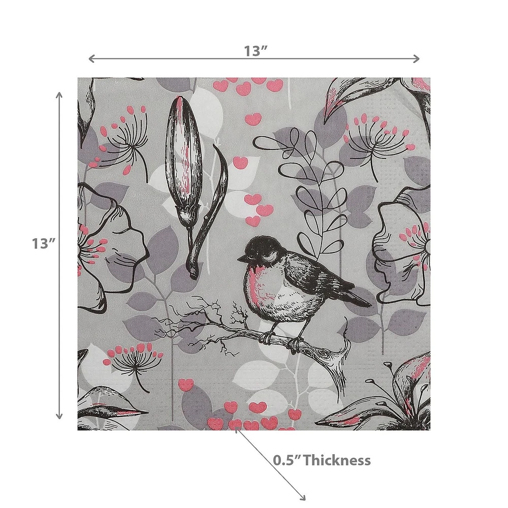 20 Pack Luncheon 3 Pli Bird Bird En Floraison - Ensemble De 6