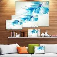 Impression sur toile « Tender Blue Abstract Flowers » Design Art