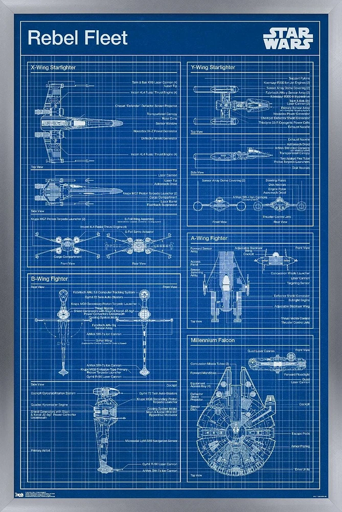 Star Wars: Saga - Rebel Blueprint Wall Poster