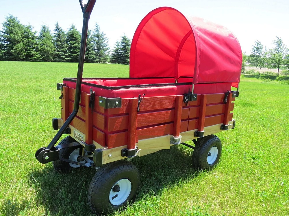 Millside Classic Wood wagon with half canopy and pads