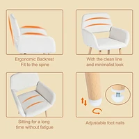 Ensemble de 2 chaises d'appoint Homy Casa, confortables et rembourrées avec accoudoirs, design moderne, tissu beige