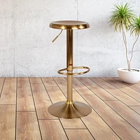 Tabouret de bar à hauteur réglable de la série Madrid au fini doré