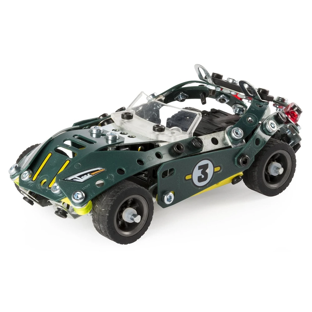 Meccano – Cabriolet à construire 5 en 1 de la gamme S.T.I.M avec roues et pièces mobiles