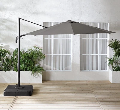 Parasol rond excentré à DEL de 3,3 m avec socle hometrends Tissu anti-intempéries