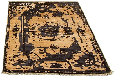ECARPETGALLERY 4'8" x 6'7" Bordered Jules Oushak Hand-knotted Area Rug for Living Room, Dining Room and Bedroom in Brown