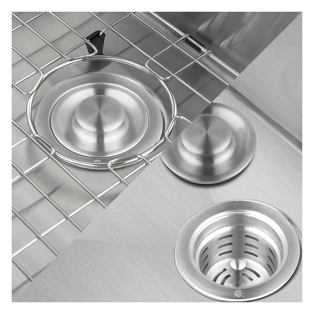 The akuaplus Single Undermount stainless steel Kitchen Sink - 24 in x 18 in