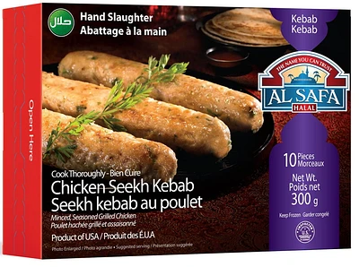 Seekh Kebab au poulet Al Safa Halal entièrement cuit