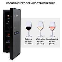 Koolatron 12 Bottle Dual Zone Wine Cooler Freestanding, Wine Fridge, Double Paned Tempered Glass Door for Reds, Whites, Rose and Sparkling Wine