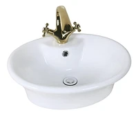 American Imaginations AI-31399 16,5 pouces W au-dessus du navire blanc de compteur pour le perçage de centre de 1 trou