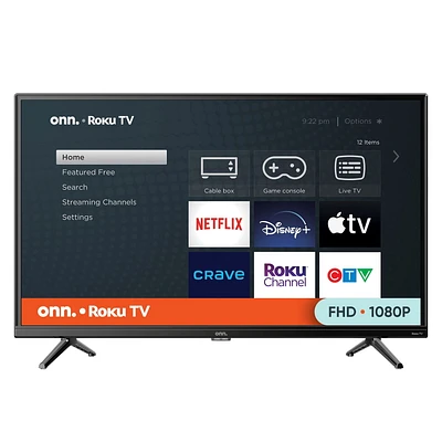 onn. 32” FHD 1080p Roku Smart TV (100122566-CA), 3 HDMI, 60 Hz