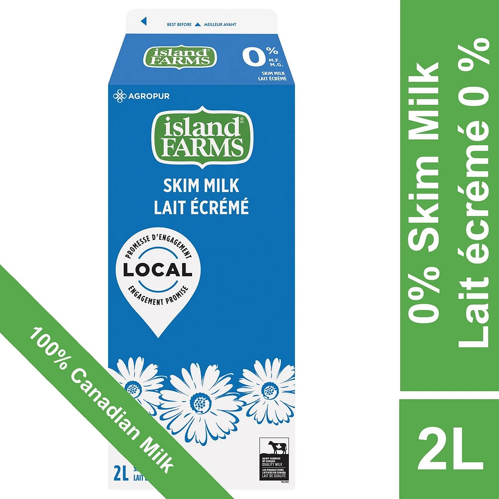 Island Farms 0% Fat Free Skim Milk, 2 L