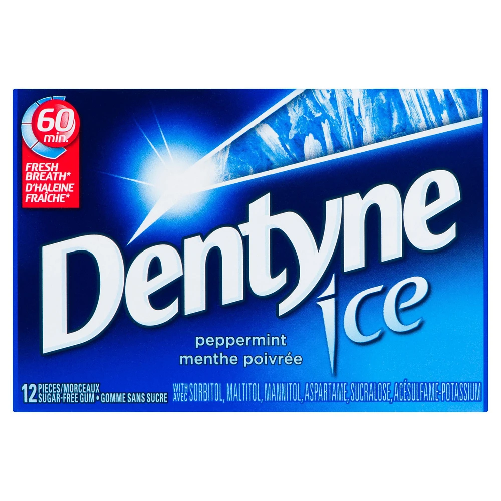 Dentyne Ice Peppermint, Sugar Free Gum, 1 Pack  (12 Pieces), 12 count