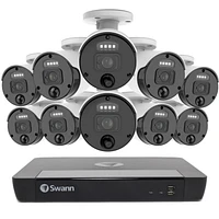 Swann Master 4K Ultra HD -channel 2TB Hard Drive NVR Security System with x 4K Heat and Motion Detection Spotlight IP Bullet Security Cameras (NHD-875WLB