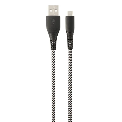 Câble de charge et de<br>synchronisation USB-A vers Micro USB de 0,9 m (3 pi) blackweb (Noir)