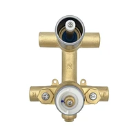 Valve thermostatique carrée 3 fonctions, Douchette magnétique, bec de bain ou simultanément, fini chrome