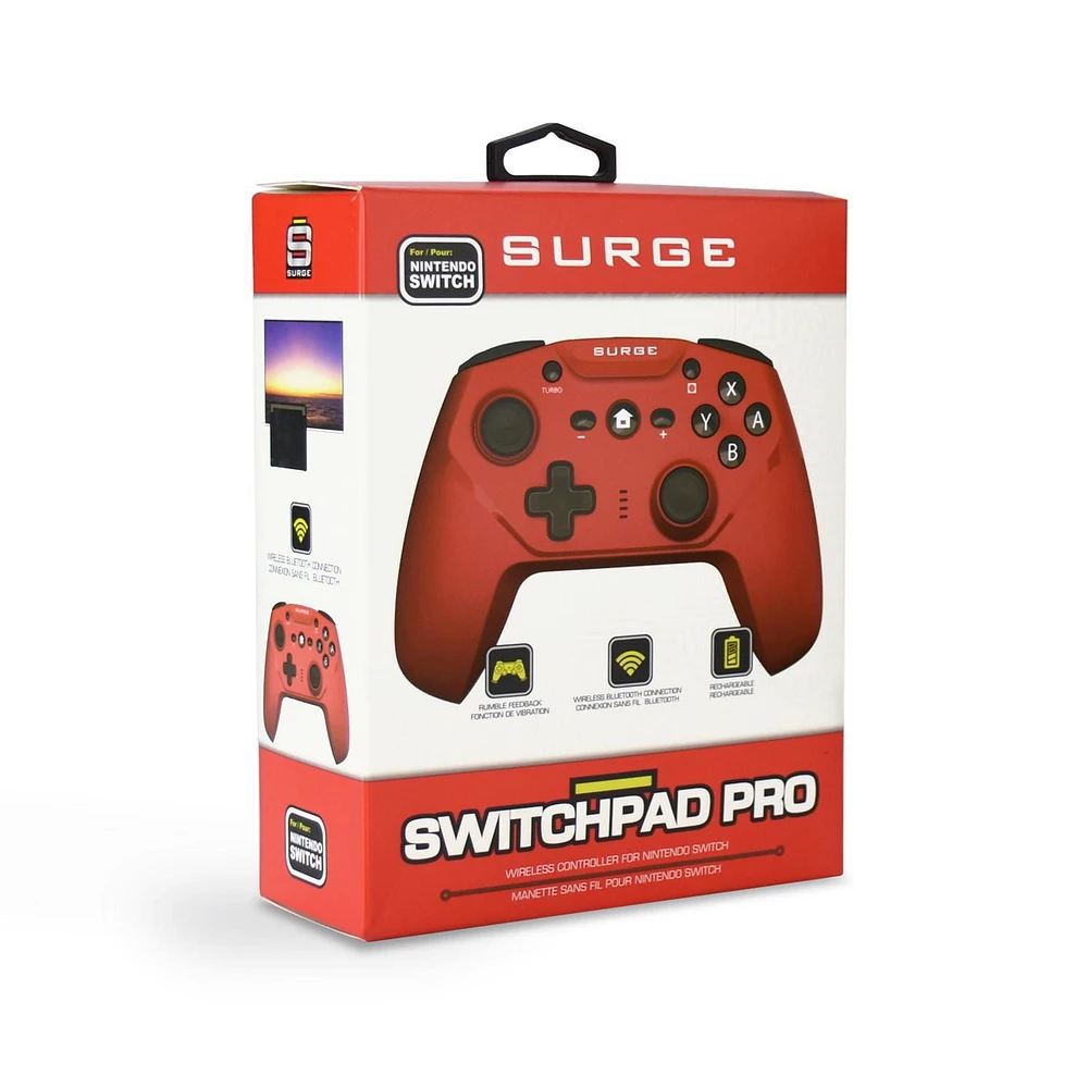 Surge Switchpad Pro Wireless Controller For Nintendo Switch & Nintendo Switch OLED - Red