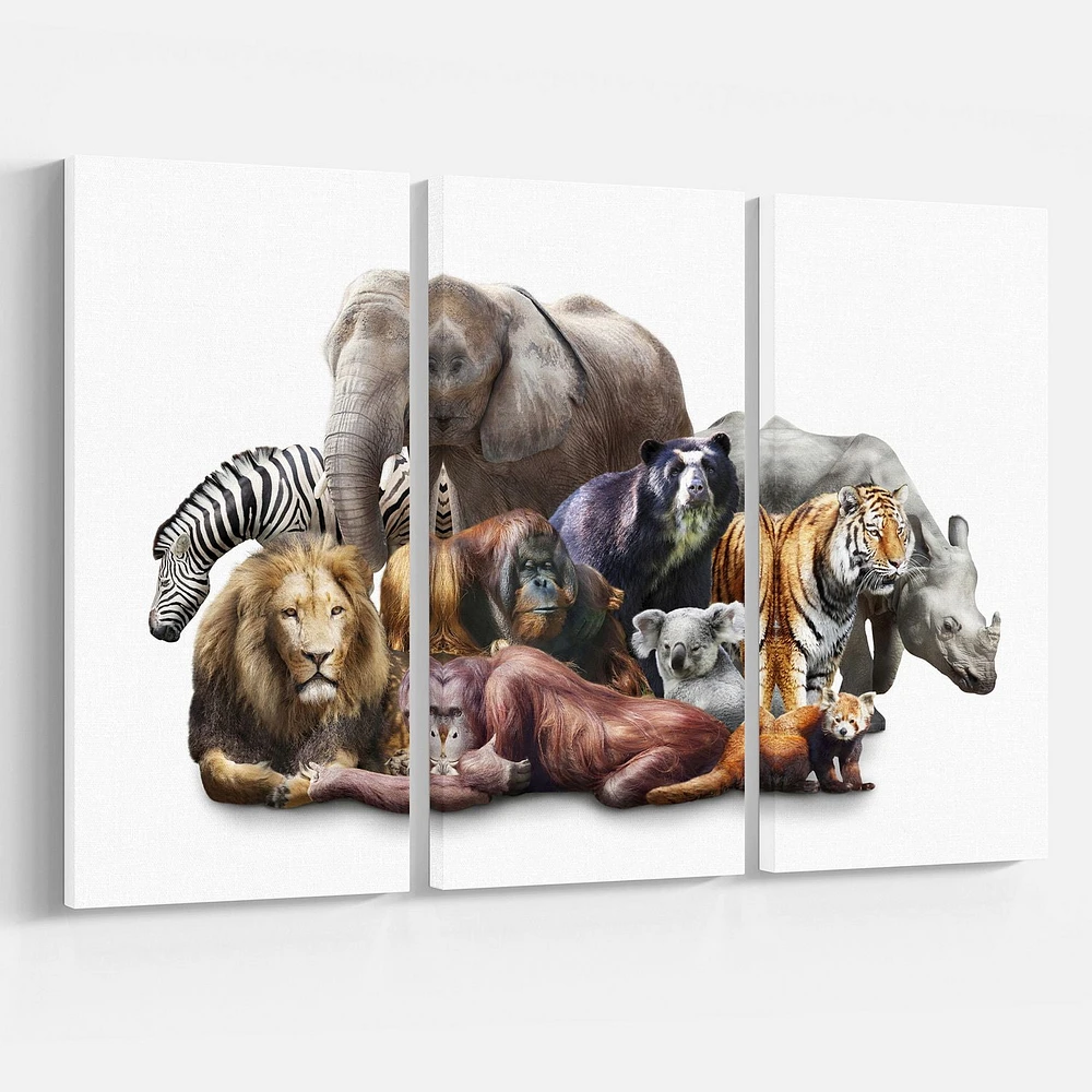 Design Art Animaux Sur Fond Blanc Art Sur Toile