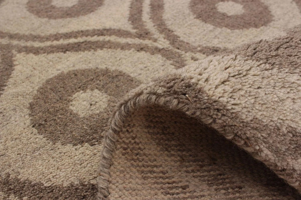 ECARPETGALLERY 4'11" x 8'1"  Moroccan Tangier Hand-knotted Area Rug for Living Room, Dining Room and Bedroom in Ivory