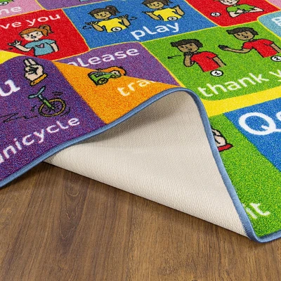 KC Cubs collection de récréation ABC Alphabet ASL langue des signes apprentissage éducatif et aire de jeu tapis de tapis pour enfants et enfants chambres et salle de jeux