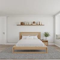 Ensemble de chambre à coucher Morgan 3 pièces avec tête de lit, sommier à lattes et 1 table de chevet