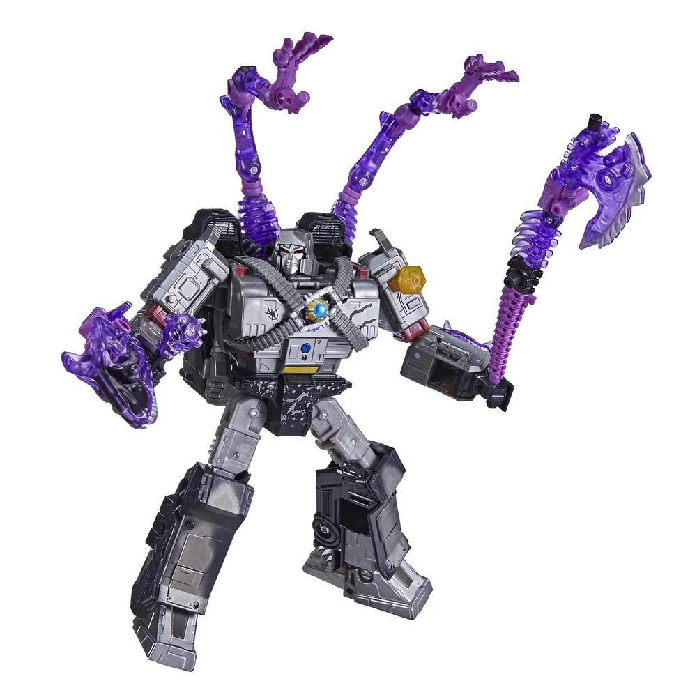 Transformers Generations War for Cybertron, emballage avec spoiler (divulgâcheur) inspiré de la trilogie, classe Leader, dès 8 ans, 17,5 cm